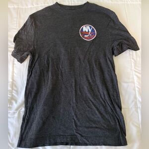 NHL Islanders Mens Cotton Gray Short Sleeve Tee Double sided